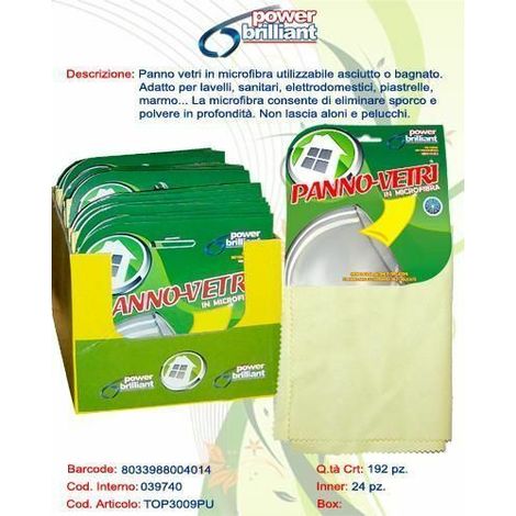 Panno in microfibra pulizia vetri lavelli elettrodomestici Chamois