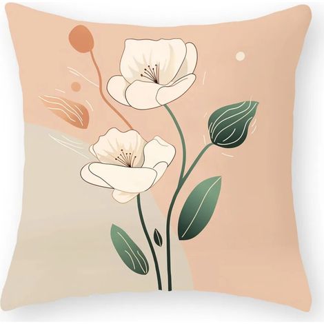 Housse De Coussin Coton Linen - Double Face - Pour Canapé Chaise Lit Voiture Intérieur Extérieur - 40x40 cm (1/5)