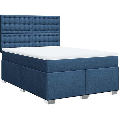 Giroletto a Molle con Materasso Blu 140x190 cm in Tessuto vidaXL (1/5)