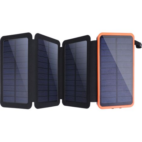 ZOLGINAH Cargador Solar 10000mAh, Batería Externa con 4 Paneles Solares y 3 Salidas de Power Bank USB C Carga Rápida para Smartphones, Tabletas, Camping al Aire Libre y Otros (1/5)