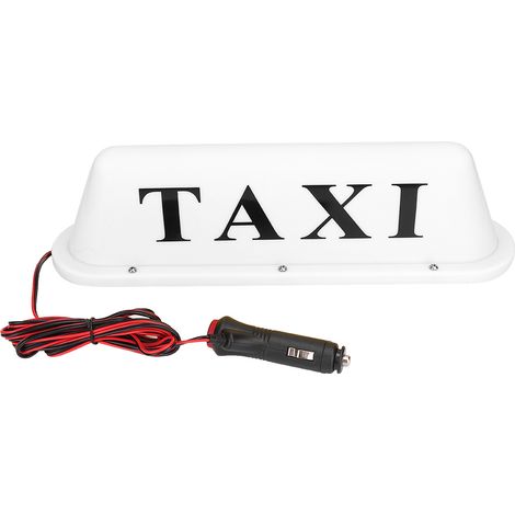 12V Panneau LED magnétique pour toit de taxi, lumière super brillante avec allume-cigare (boîtier blanc) (1/5)