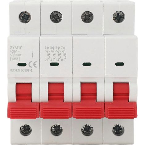 Disjoncteur miniature 6 kA 4 pôles, ignifugé, classe de protection PP, pour bâtiments industriels, commerciaux et résidentiels