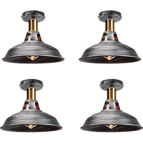 Ceiling Lamp 27cm Ceiling Light Industrial Vintage Iron Lampshade Gray Lamp for Corridor Balcony Stairs 4PCS (1/5)