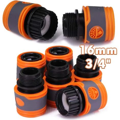 (B, 2 pièces) Adaptateur de tuyau 16 mm 3/4" filetage mâle x femelle, raccord rapide en plastique pour arrosage de jardin, rallonge