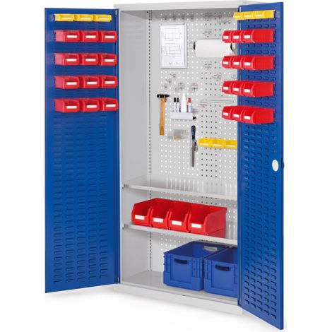 Kappes ®RasterPlan Werkzeugschrank 1950x1000m Modell 5 Tiefe 410mm Schlitzplattentüren enzianblau