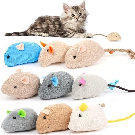 OSDUE Jouet Herbe a Chat, 9 Pièces Jouet pour Chat Cataire Souris Stimulante et Digestive Jouant À Mâcher Nettoyage des Dents Cataire Souris Interieur Convient à Tous Les Chats (1/5)