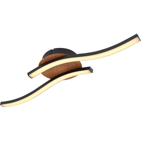 Plafonnier semi-encastré à LED intégré noir 2x LED 3000K (1/5)