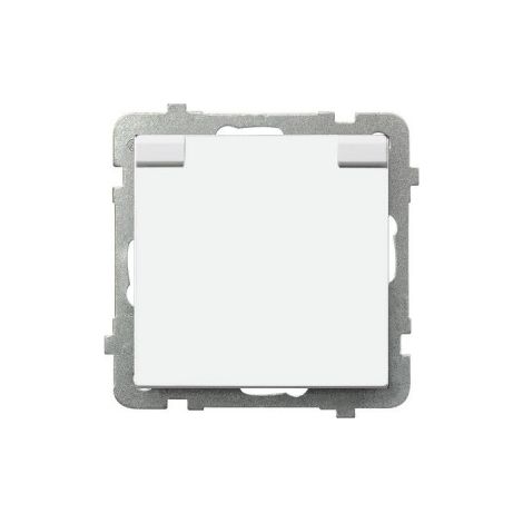 Sonata Spritzwassergeschützte Steckdose mit/ohne IP44 mit Abdeckungen, weiße Klappe GPH-1RZP/m/00/w (1/2)
