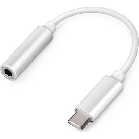 Adaptateur audio USB-C mâle vers jack 3,5 mm femelle, argent (1/2)