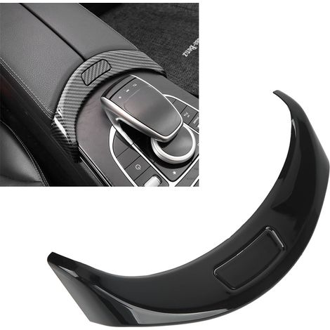 Dekorative Aufkleber für die Armlehnenknöpfe im Auto, passend für Mercedes-Benz C-Klasse W205 GLC X253 2015-2021, schwarze Lackierung. (1/5)