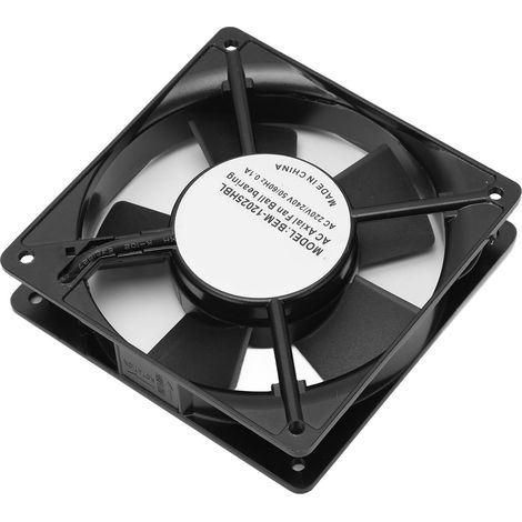Ventilateur axial 220-240V 28W 2400rpm 238CFM cadre alu pale ABS roulement billes silencieux 40dB pour armoire serveur RV DIY ventilation extraction (1/5)
