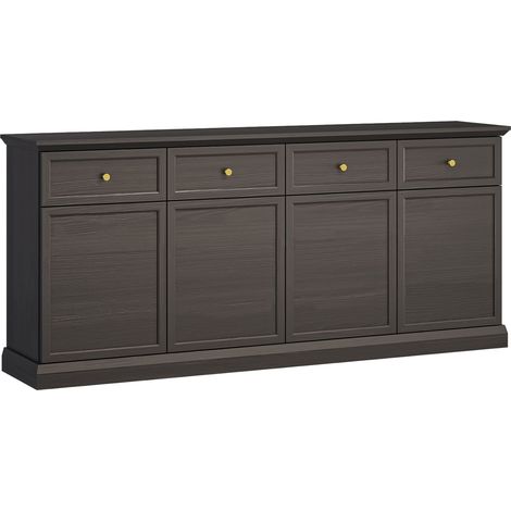 AX LIVING Große Kommode Levantos K4T4S – 193 cm, Schwarz Grafit