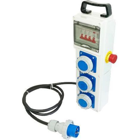 QUADRO ELETTRICO PORTATILE MAURER PLUS 3 PRESE 220V IP55 C/PULS.EMERGENZ