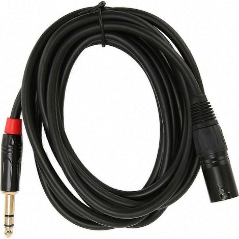 Câble XLR mâle vers Jack 6,35 mm 3 m pour micro et guitare - Liaison audio professionnelle (1/5)