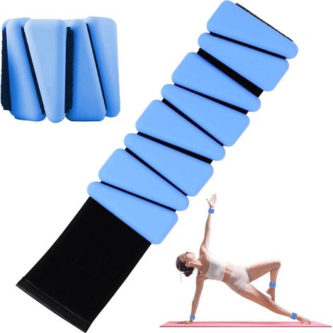 Poids pour poignets, lot de 2, poids d'entraînement réglables en silicone pour femmes et hommes, poids de cheville/poignet portables, adaptés pour le yoga, la danse, le Pilates, les exercices de (1/5)