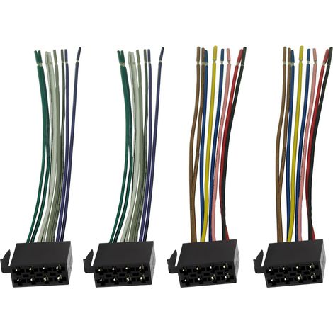 2 Pièces 16 Broches vers ISO Adaptateur vers Prise Voiture, Faisceau Autoradio, Lecteur CD, Radio Stéréo, Remplacement Faisceau de Câbles, Haut Parleurs Compatible avec A4, A6 (1/5)