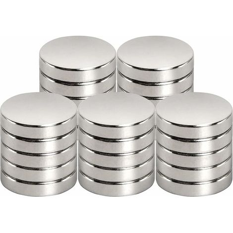 Magnete al neodimio 15 mm x 3 mm, magneti potenti per lavagne magnetiche, frigorifero, ufficio (25 pezzi)