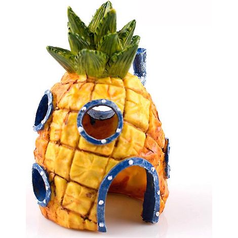 Décorations pour aquarium - Ornement en résine en forme de grotte d'ananas - Accessoires de décoration pour aquarium (1/3)
