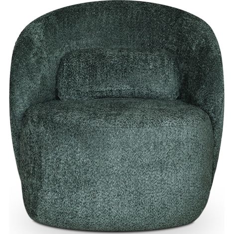 Fauteuil en tissu bouclette vert foncé - Rondo (1/5)