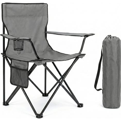 Silla Plegable Camping Gris 80x48x49cm (1/5)
