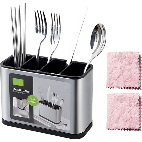 Stainless Steel Cutlery Drainer Rack Cutlery Holder Spoon Fork Organizer for Kitchen (1/5)