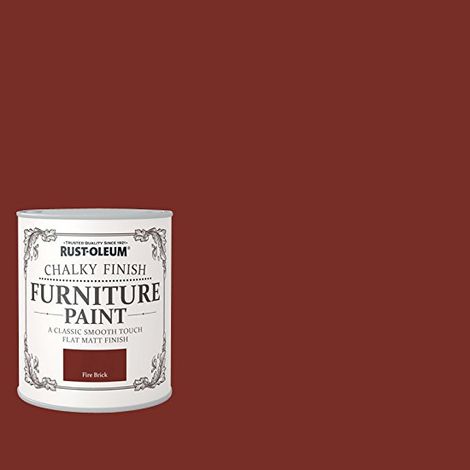 Rust-Oleum Chalk Chalky Furniture Paint Fire Brick 750ML