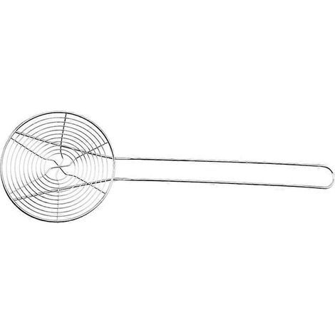 Edelstahl-Sieb für chinesisches Fondue, Nudeln und Teigtaschen. – 43,50 x 13,80 x 4,00 cm – Silber (1/4)