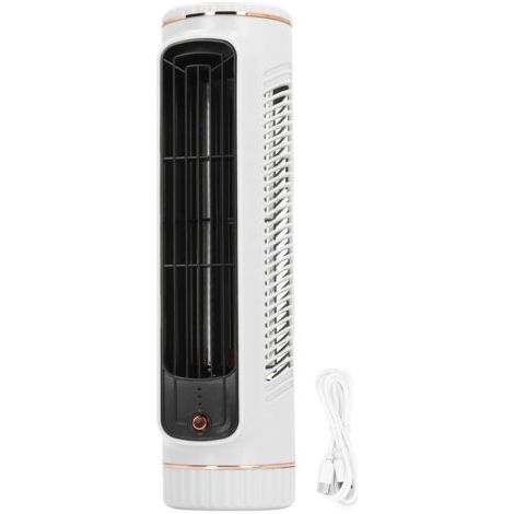 Ventilateur de refroidissement sans lame 3 vitesses – Silencieux et rechargeable – Pour chambre, bureau, extérieur – Hauteur 26,67 cm (1/5)