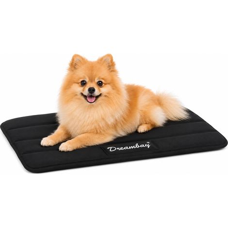 Panier Chien - Coussin Chien et Chat orthopédique Noir - Coussin Memory Foam Lavable - idéal pour Cages métalliques - 55,5x38,5x2,3cm (1/5)