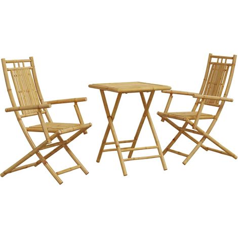 Maison Exclusive - 3-tlg. Bistro-Set Bambus (1/5)