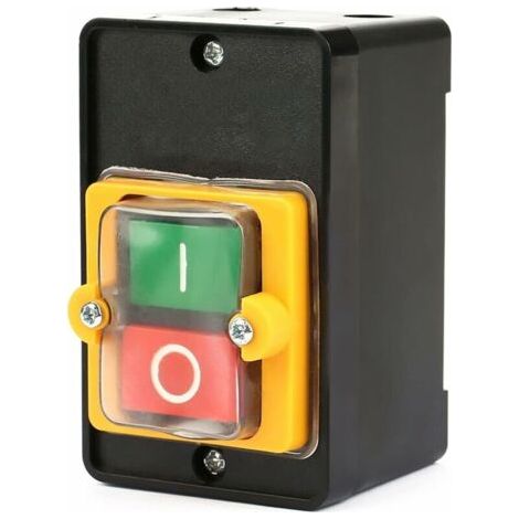 Interruttore a pulsante, impermeabile, monofase/trifase AC220V/380V 10A, con involucro, pulsante di accensione/spegnimento per macchine utensili.