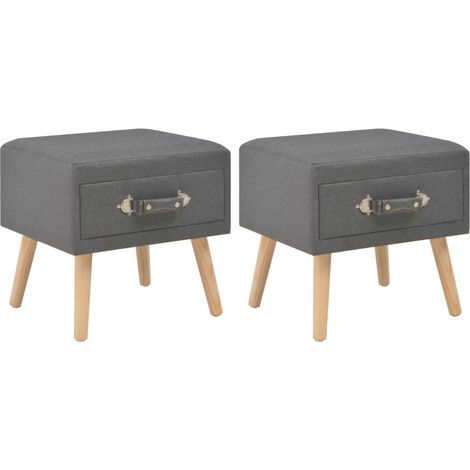 Nachttische 2 Stk. Dunkelgrau 40 x 35 x 40 cm Stoff