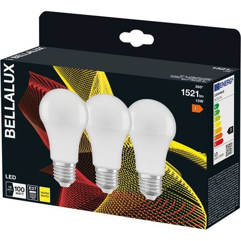 BELLALUX - Bellalux led dépoli radiat. std E27 13 W chaud 1521 lm x3 (1/2)