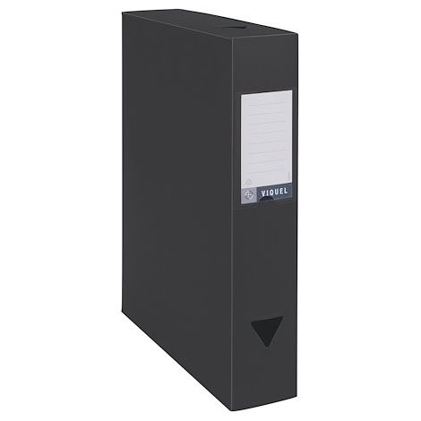 Boîte de classement plastique Viquel Essentiel dos 6 cm - noire - Lot de 8 (1/2)