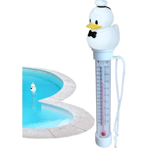 Thermomètre de piscine, jauge de température de la piscine, jauge de température du canard en plein air, instrument de mesure flottant avec corde pour bain d'eau, hydromassage, bain d'eau