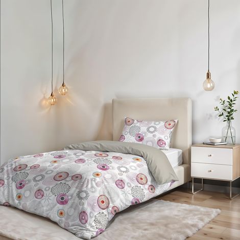 Parure de housse de couette SANS REPASSAGE FANTASY - Ensemble housse de couette - Lit 1,5 place, Microfibre - Housse 200x200 cm + Rabat et 1 taie d'oreiller 50x80 cm - Morfeo (1/5)