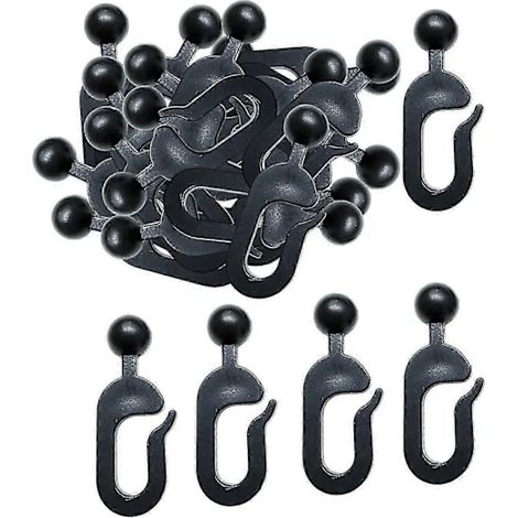 Crochets pour rideaux de tonnelle, 56 pièces, noir, accessoires (1/5)