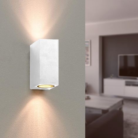 Applique Murale Blanche LED Carrée IP44 double faisceau GU10 - SILAMP (1/3)
