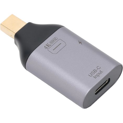Adaptateur USB-C vers Mini DisplayPort 4K 100W PD Doré, Convertisseur Portable Universel