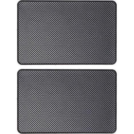 Lot de 2 supports de tableau de bord antidérapants pour voiture, sans tapis, pour téléphone, clés, lunettes et portefeuille (noir)-2pcs-Black (1/4)