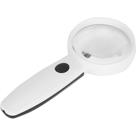 Loupe éclairante portable avec verre grossissant LED, lampe de lecture rechargeable en acrylique ABS (1/5)