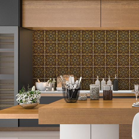 Sticker Mural Carrelage adhésif Cuisine Salle de Bain - 30 STICKERS CARRELAGES ORIENTAL BATNA - 30stickers10x10cm (1/5)