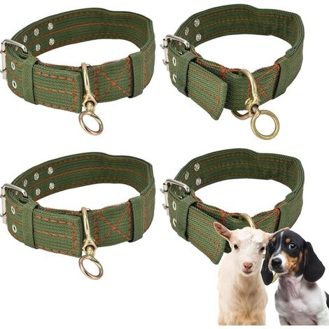 Set mit 4 dicken, verstellbaren Hundehalsbändern - Canvas-Halsband - Verstellbares Halsband - Für Pferd, Schaf, Rind, Hund, Kamel (L) (1/5)