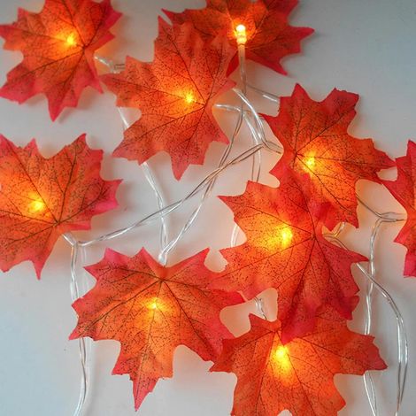 Guirlande lumineuse Feuilles d'automne / Guirlande LED - Fonctionne sur piles (1/2)