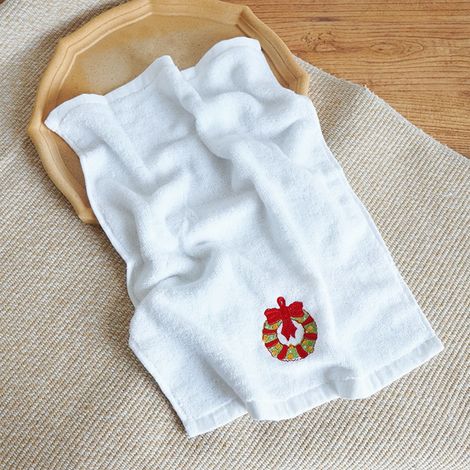 Serviette De Soin En Coton - 45 X 32 Cm - Motif De Noël Brodé - Pour Salle De Bain Cuisine Nettoyage - 1 Pièce (1/5)