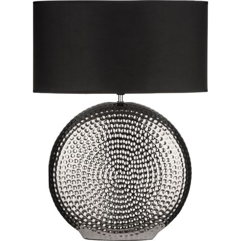 Premier Housewares Small Hammered Chrome Finish Table Lamp (1/2)