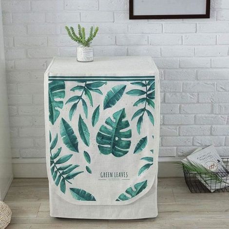 1 housse de protection anti-poussière, en lin naturel, pour lave-linge 60 x 55 x 85 cm, design élégant et respirant (1/4)