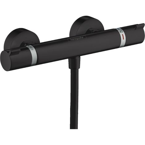 Hansgrohe Ecostat Comfort Mezclador termostático de ducha, Negro mate (13116670) (1/4)