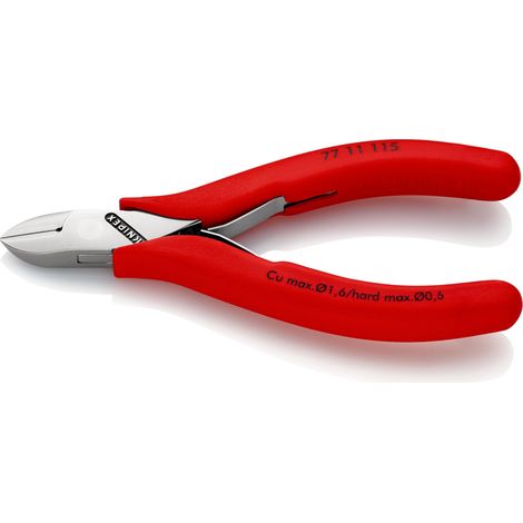 KNIPEX 77 11 115 Pince coupante de côté pour l'électronique avec charnière entrepassée avec gaines en plastique antidérapantes 115 mm (1/7)
