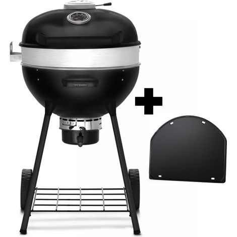 Napoleon – Barbecue à charbon Kettle PRO 57 cm – Grille fonte réglable 3 hauteurs – Plancha en fonte incluse – Système de gestion de chaleur Vortex
